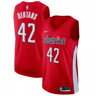 Nike Washington Wizards #42 Davis Bertans Red Youth NBA Swingman Earned Edition Jersey